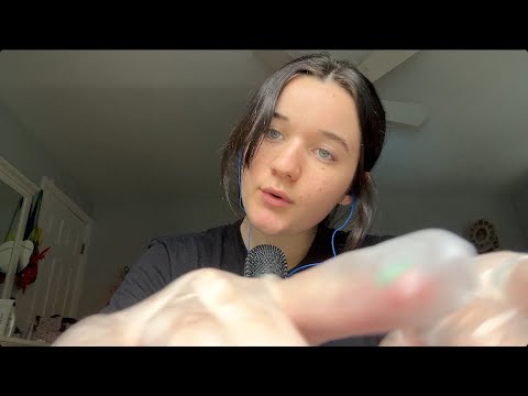 asmr examining your face 🔎 (fast, up-close hand movement, close whispering, clicky mouth sounds)