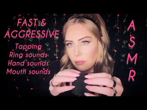 ASMR ⚠️ FAST & AGGRESSIVE ⚠️ unpredictable for ADHD (with mouth & ring sounds) #asmr #asmrtingles