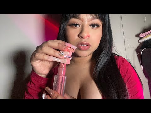ASMR lipgloss application on you and me|kisses,mouthsounds🤤✨