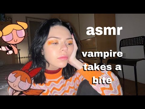 ASMR VAMPIRE TAKES A BITE ( wet close up mouth sounds)