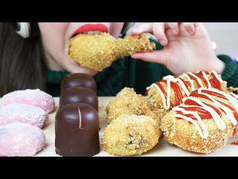 MOST POPULAR FOOD FOR ASMR | NUTELLA MOCHI, CHOCOLATE KISSES, FRIED CHICKEN (Eating Sounds)