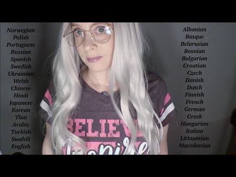 ASMR Whispering You To Sleep in 35 Languages | Gum Chewing | Hand Motions, Face Touching