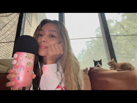 asmr || 🌧rain sounds + cozy whispers🪴💗(for studying/relaxing) *for background sound*