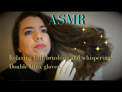 ASMR Relaxing hair brushing and whispering