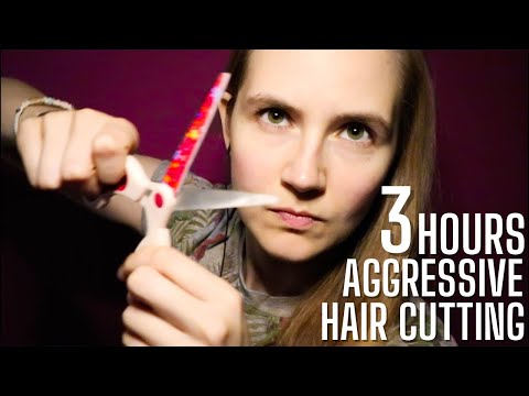 ASMR 3 (!) Hours of Aggressively & Fast Cutting Your Hair | Sleep & Tingle