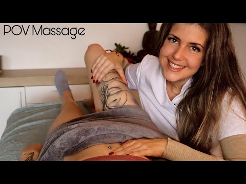 ASMR Full Body Massage [Real Person] soft spoken Massage Roleplay for sleep (german/deutsch)