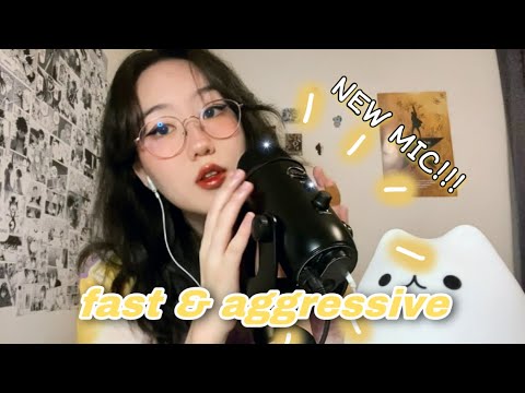ASMR BRAIN MELTING Fast Aggressive MIC TRIGGERS 🤤⚡️testing new mic! WITHOUT headphones 🚫🎧