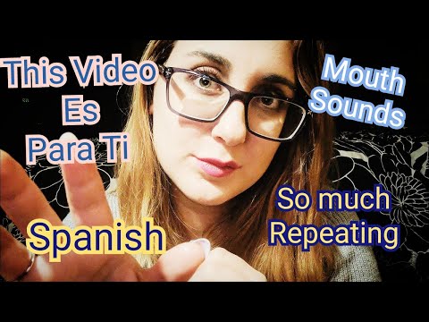 ASMR Fast Paced Repeating Spanish Trigger Words into Mouth Sounds with Spontaneous Hand Movements