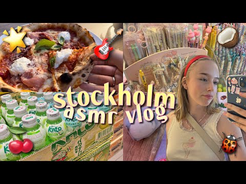 ASMR stockholm vlog | whispered - night train shopping, city
