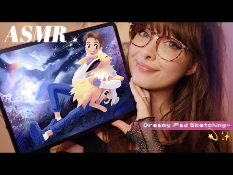 ASMR ⚡ Let's Draw! Sketching a Jolteon With You ✨ Relaxing Whispers ⋆｡ﾟ☁︎｡⋆｡ ﾟ☾ ﾟ｡⋆