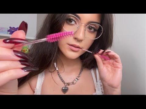 ASMR| Spoolie Nibbling ✨ Combing Your Brows ~ Relaxing Whispering