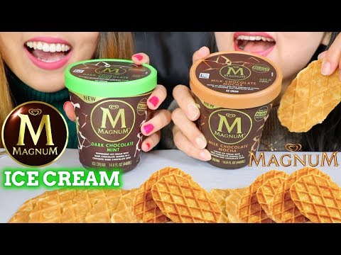 ASMR MAGNUM ICE CREAM PINTS 매그넘 초콜릿 아이스크림 리얼사운드 먹방 アイスクリーム 冰淇淋 kem que | Kim&Liz ASMR