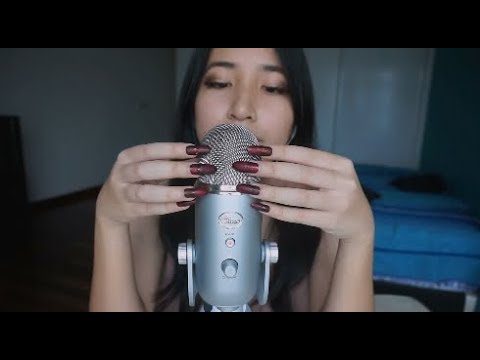 ASMR Mic Scratching and Nail Tapping ft. Longass Nails ~