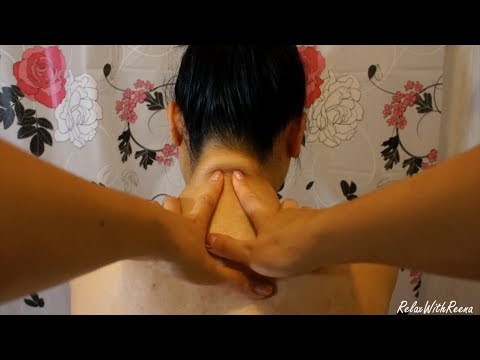 ASMR *OILY HOT STONE* Neck + Upper Back Massage for ACHY, SORE MUSCLES!!