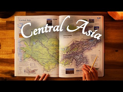 ASMR Exploring Map of Central Asia with You