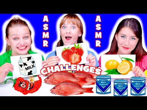 ASMR Most Popular Food Challenges | Red Food, Green Food, Yellow Food Mukbang