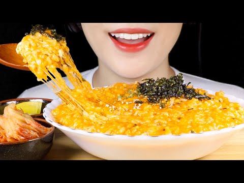 ASMR Cheesy Soupy Fire Noodles Rice Porridge | Rajuk | Eating Sounds Mukbang
