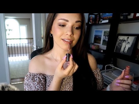 ASMR - Makeup Application & Whispering You To Sleep | Trying New Products