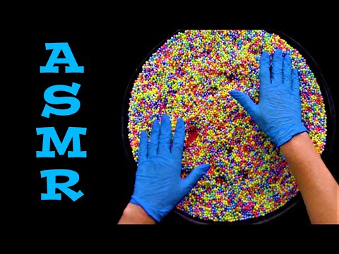 ASMR: Mixing Styrofoam Balls and Glue with Rubber Gloves On (No Talking, Squishy, Squeaky)