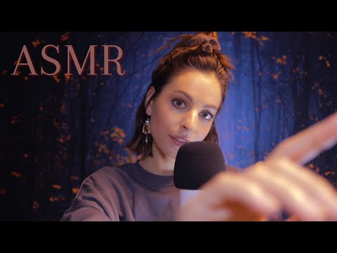 ASMR Clicky Inaudible/Unintelligible Close Whispers with Hand movements and Face Touching 🌙