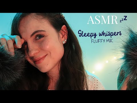 ASMR FRANCAIS 🌙 - Fluffy mic & closeup whispers (layered inaudible, sticky tapping, face brushing) 💤