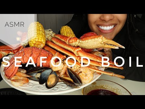 ASMR SEAFOOD BOIL + SAS-INSPIRED SAUCE | Shrimp, Mussels, Crab, Lobster | EATING SOUNDS | No Talking