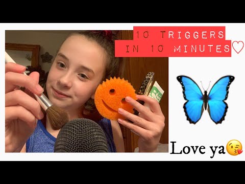 ASMR~10 Triggers in 10 minutes!!😜🤗💕