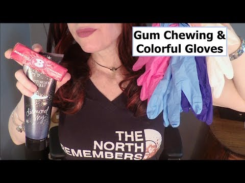 Fall Asleep To Gum Chewing & Rainbow Glove Sounds. ASMR Whispered
