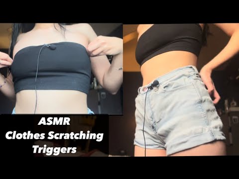 ASMR Clothes and Jeans Scratching w/ Mouth sounds