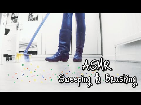 ASMR: Giantess Sweeps The Floor & A Rug (up close to the camera)👢🧹 [REUPLOAD, No Talking]