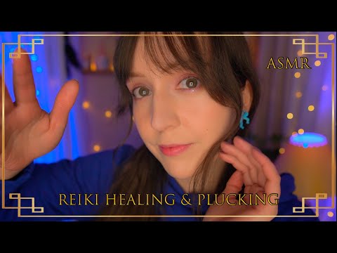 ⭐ASMR Reiki Healing & Plucking [Sub] Soft Spoken and Hand Sounds