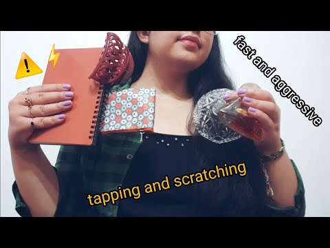ASMR|SUPER FAST AND AGGRESSIVE SCRATCHING AND TAPPING ASMR(no talking)⚡⚠️