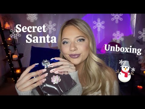 Asmr Secret Santa Unboxing 🎁✨ Tapping, Scratching, Crinkles