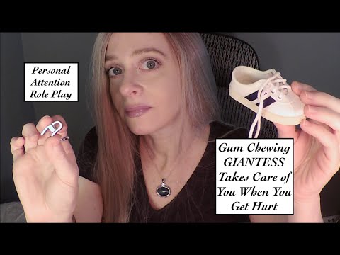 [ASMR] Gum Chewing GIANTESS Takes Care of You When You Get Hurt | Personal Attention | Whispered