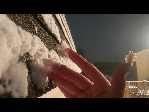 Tapping and scratching outside in the snow (some build up tapping) ASMR