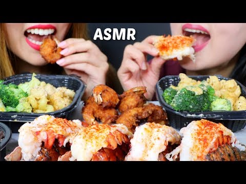 ASMR LOBSTER TAILS + MAC & CHEESE + FRIED COCONUT SHRIMP 랍스타 리얼사운드 먹방 | Kim&Liz ASMR