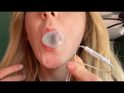ASMR BUBBLE BLOWING AND GUM CHEWING