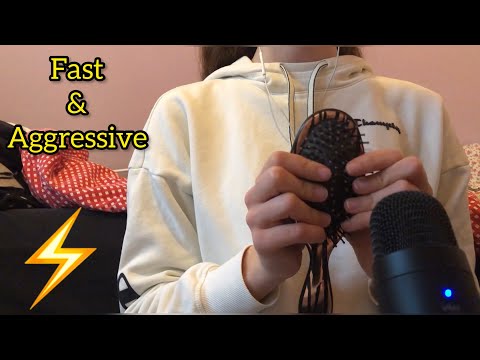 ASMR | Fast & aggressive random trigger assortment (tapping, scratching, crinkled…) 💥💆