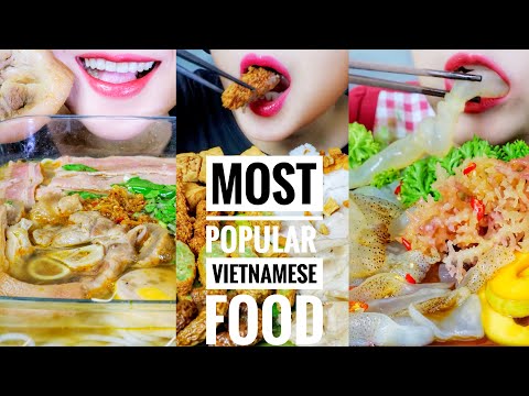 ASMR MOST POPULAR VIETNAMESE FOOD ON MY CHANNEL , EATING SOUNDS |  LINH ASMR