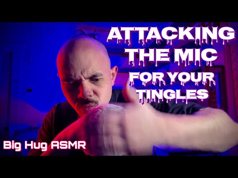 Aggressive ASMR + intense mic scratching for instant tingles 🤤, bass heavy brutal fast scratching⚡️