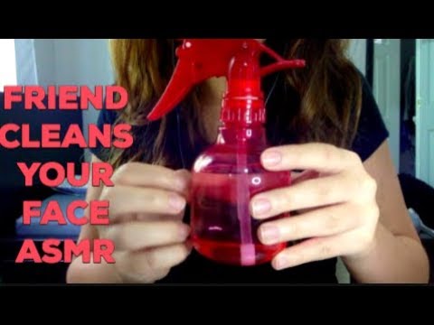 Friend Cleans Your Face ASMR (Hand movements, brushing, mouth sounds)