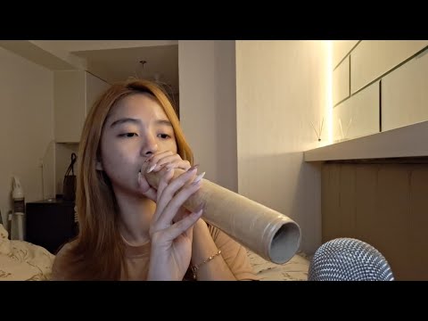 ASMR inaudible whispers with tube! super tingly 🤤