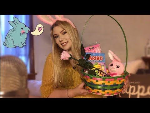 ASMR WHAT'S IN MY EASTER BASKET *eating candy, crinkle sounds, soft whisper*