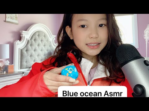 Blue ocean slime + gum chewing