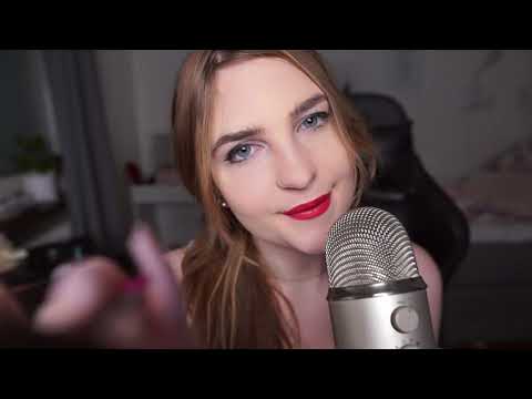 ASMR relaxing Long Nails Tapping, Microphone Scratching, Whispers, Brushing