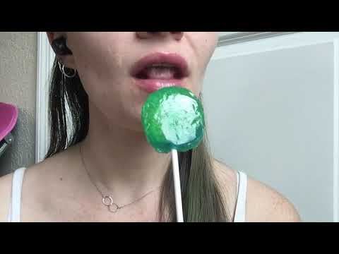 ASMR LOLLIPOP | Watch my Tongue Turn GREEN sour green apple NO TALKING