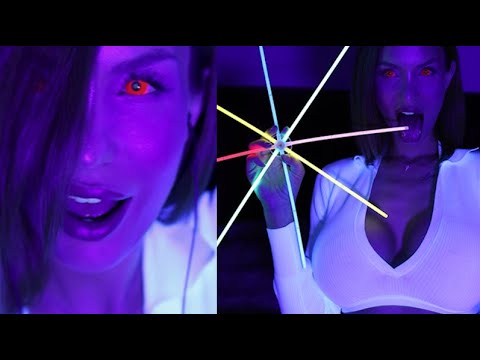 ASMR creepy devil EATS your soul-Whispering Mouth Sounds Mic Scratches Blacklight Hypnosis Breathing
