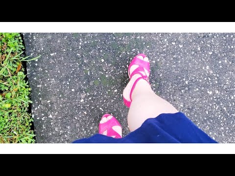 ASMR | Pink Wedge Walk with Me | Neighborhood Sounds and Nature