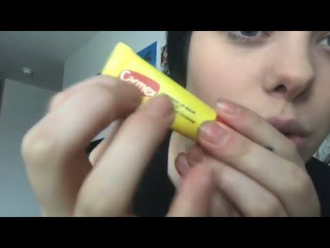 ASMR UP CLOSE Applying Carmex, Mouth Sounds, Gum Chewing & Whispering!