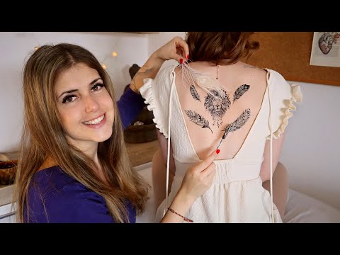 ASMR [Real Person] Tracing Skin & Tattoos | Rücken streicheln & massieren